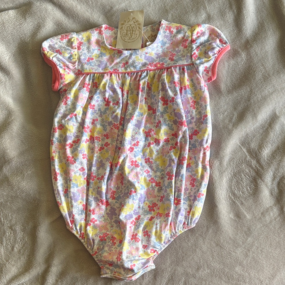 The Beaufort Bonnet Company Pink and Yellow Floral Bodysuit